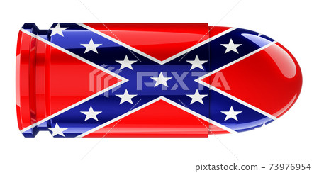 Bullet with Confederate States of America flag, 3D rendering 73976954