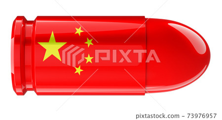 Bullet with Chinese flag, 3D rendering Bullet with Chinese flag, 3D rendering 73976957