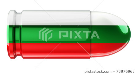 Bullet with Bulgarian flag, 3D rendering 73976963