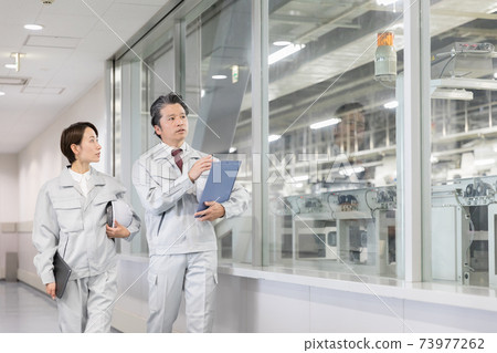 People working in the factory Confidential area image 73977262