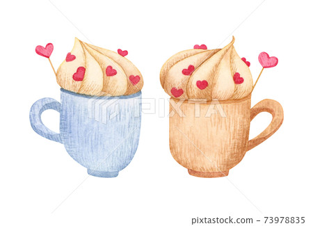 Hand-painted watercolor | Heart key illustration Hand-painted watercolor | Heart key illustration 73978835