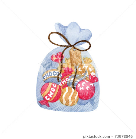 Hand-painted watercolor | Chocolate gift illustration Hand-painted watercolor | Chocolate gift illustration 73978846