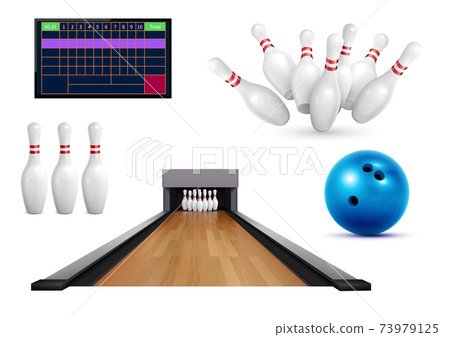 Bowling Game Realistic Icons Bowling Game Realistic Icons 73979125