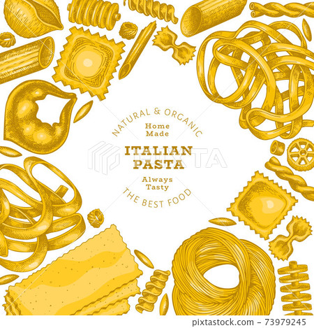 Delicious italian pasta types of high quality Vector Image