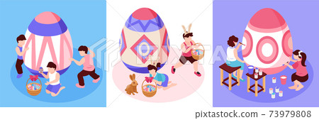 Easter Isometric Design Concept 73979808
