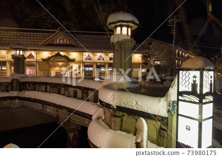 城崎溫泉夜景雪景 城崎溫泉夜景雪景 73980175