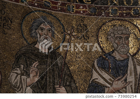Triest Italy San Giusto Church mosaic Triest Italy San Giusto Church mosaic 73980254
