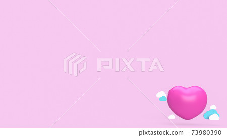 The heart and cloud on pink background for... - Stock Illustration ...