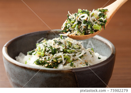 Nozawana Chirimenjako and rice Nozawana Chirimenjako and rice 73982279