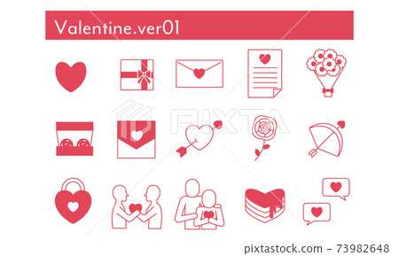 Valentine simple icon set Valentine simple icon set 73982648