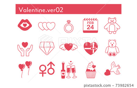 Valentine simple icon set 73982654
