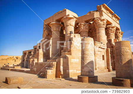 The ruins of the ancient temple of Sebek in Kom - Ombo, Egypt. The ruins of the ancient temple of Sebek in Kom - Ombo, Egypt. 73982903