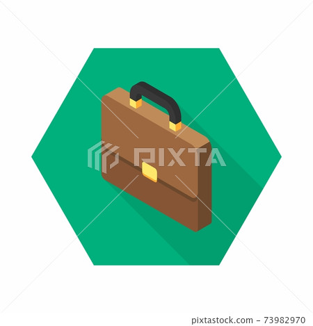 Briefcase left view icon vector isometric. 73982970