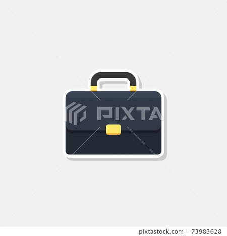 Briefcase White Stroke and Shadow icon vector isolated. 73983628