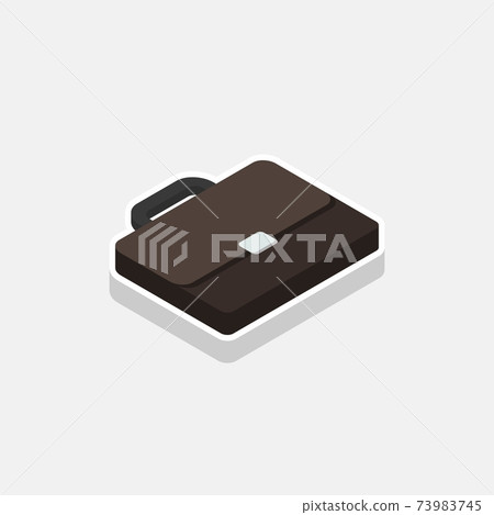 Briefcase right view White Stroke and Shadow icon vector isometric. Briefcase right view White Stroke and Shadow icon vector isometric. 73983745
