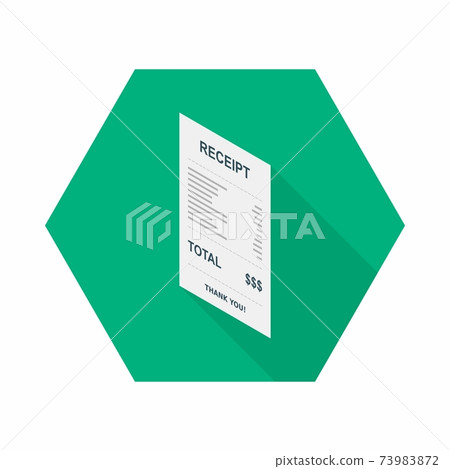 Receipt paper, bill check, invoice, cash receipt. Left view isometric icon. Receipt paper, bill check, invoice, cash receipt. Left view isometric icon. 73983872