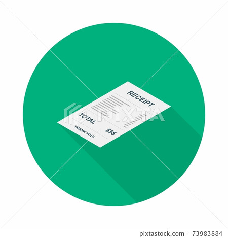 Receipt paper, bill check, invoice, cash receipt. Left view isometric icon. 73983884