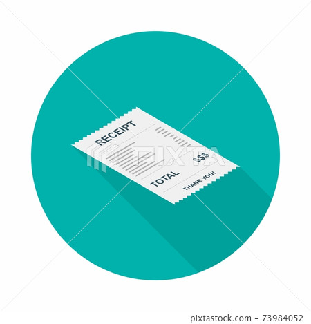 Receipt paper, bill check, invoice, cash receipt. Right view isometric icon. 73984052