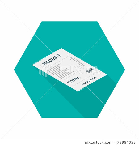 Receipt paper, bill check, invoice, cash receipt. Right view isometric icon. 73984053
