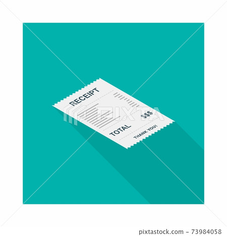 Receipt paper, bill check, invoice, cash receipt. Right view isometric icon. 73984058