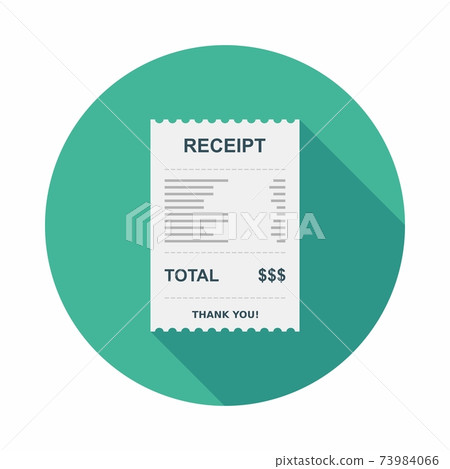 Receipt paper, bill check, invoice, cash receipt. Isolated icon. 73984066
