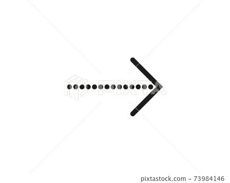 Arrow, dotted icon. Vector illustration, flat design. 73984146