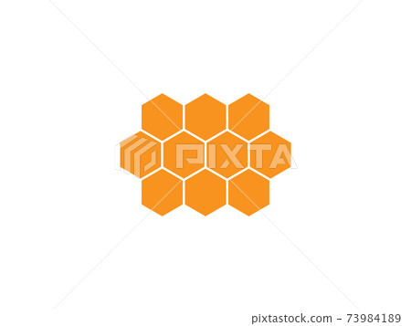 Bees, honey, honeycomb icon. Vector illustration, flat design. 73984189