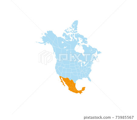 Mexico on North America map vector. Vector illustration. 73985567