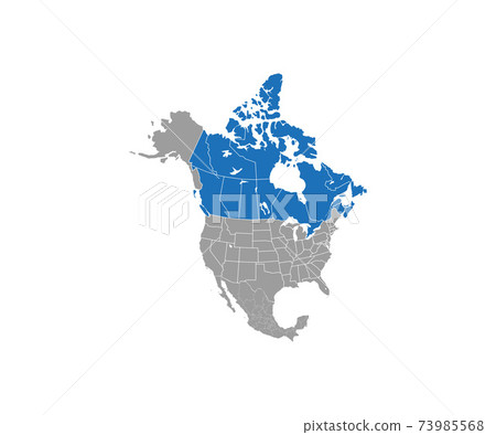 Canada on North America map vector. Vector illustration. Canada on North America map vector. Vector illustration. 73985568