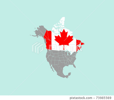 Canada on North America map vector. Vector illustration. Canada on North America map vector. Vector illustration. 73985569
