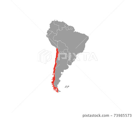 Chile On Map Of South America Chile On South America Map Vector. Vector... - Stock Illustration  [73985573] - Pixta