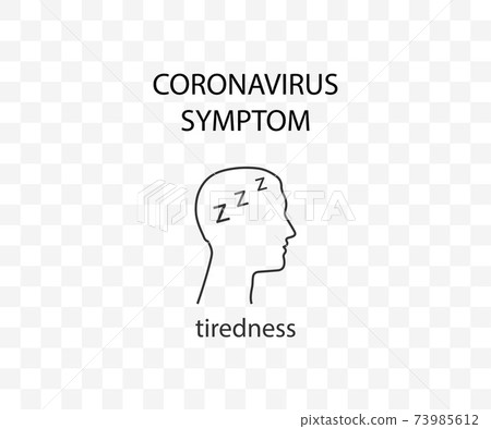 Coronavirus symptom, tiredness, covid-19. Vector illustration, flat. Coronavirus symptom, tiredness, covid-19. Vector illustration, flat. 73985612