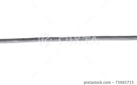 Gray USB cable isolated on white background Gray USB cable isolated on white background 73985715