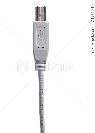 Gray USB cable isolated on white background 73985716