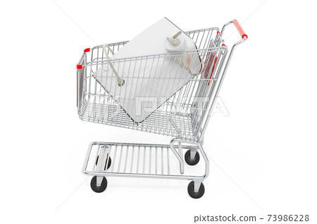 Shopping cart with nebulizer, 3D rendering Shopping cart with nebulizer, 3D rendering 73986228