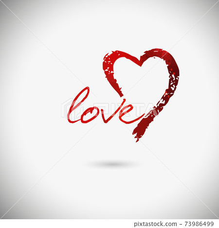 Brush heart object. Vector illustration Brush heart object. Vector illustration 73986499