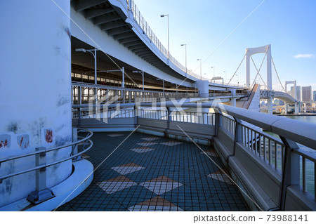 View from Tokyo Odaiba Rainbow Bridge North Route View from Tokyo Odaiba Rainbow Bridge North Route 73988141