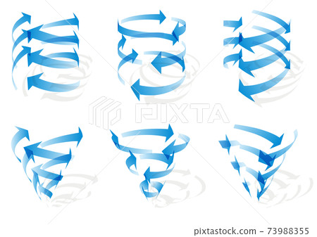 Blue ascending / parallel / descending tornado vector illustration background transparent 73988355