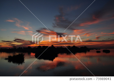 Sunset in Laos (Si Phan Don) 73989041