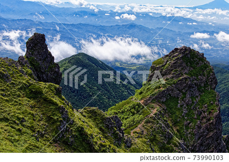 從攀登到八嶽山脈/赤岳到大天宮和科天宮的岩石峰 73990103