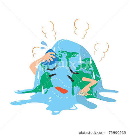 Earth character that melts due to global warming 73990289