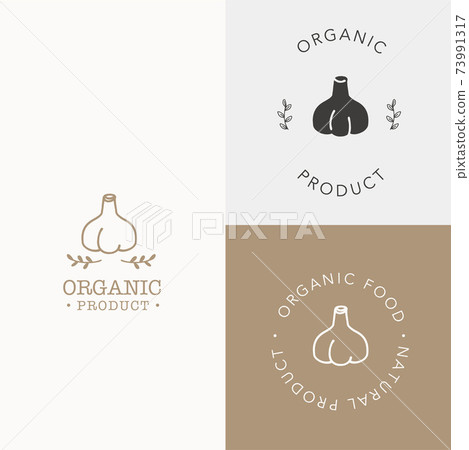 Garlic logo design set 73991317