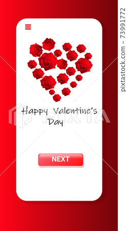 valentines day celebration love banner flyer or greeting card with red roses in heart shape vertical valentines day celebration love banner flyer or greeting card with red roses in heart shape vertical 73991772