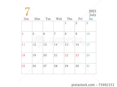 2021年7月簡單日曆 73992151