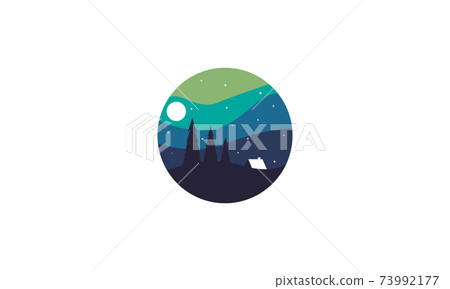 panoramic circle forest logo symbol icon vector... - Stock Illustration ...