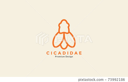 simple Cicadas line logo design animal wild 73992186