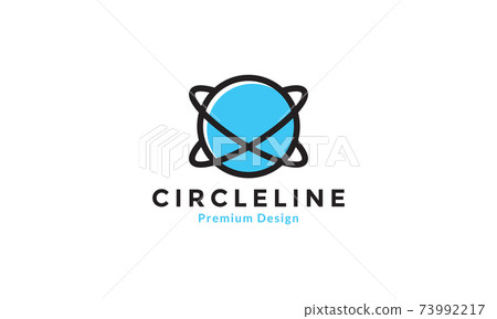 blue circle line with double ring logo symbol icon vector graphic design illustration 73992217
