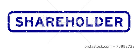 Grunge blue shareholder word square rubber seal stamp on white background 73992722