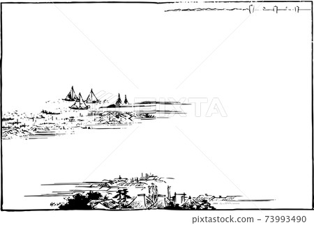 Landscape paintings of Edo: distant sailing ships and fishing ports Landscape paintings of Edo: distant sailing ships and fishing ports 73993490