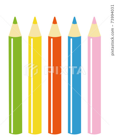 一系列有趣的朋友 用五支彩色鉛筆 插圖素材 圖庫